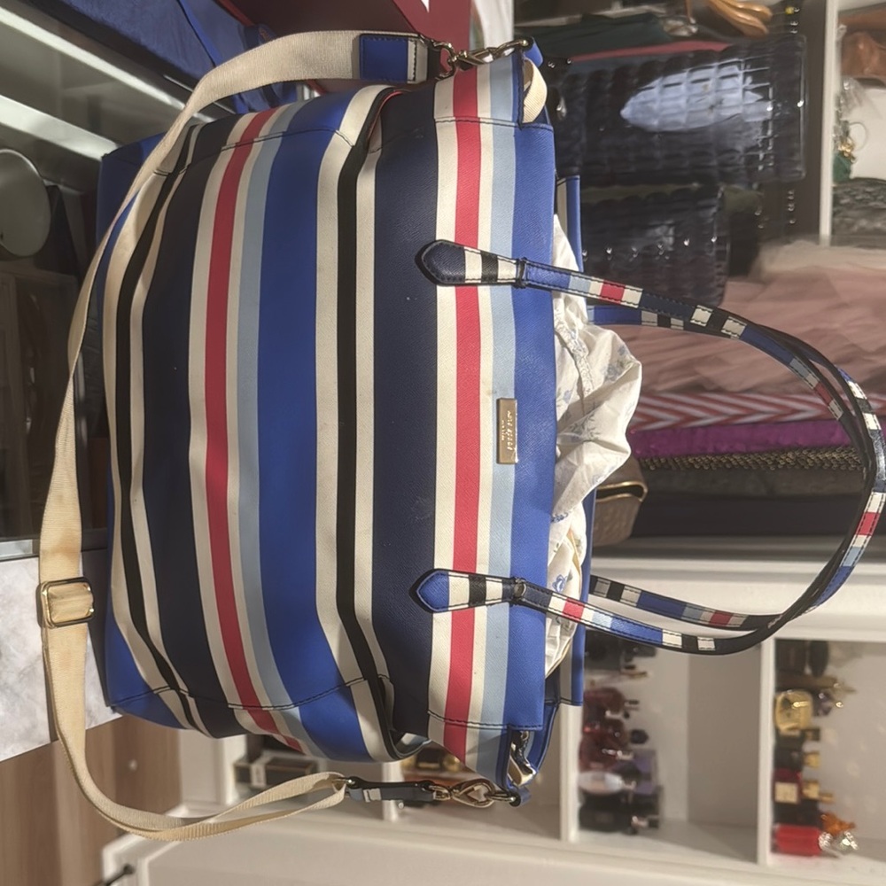 Kate Spade Blue and Red Tote Bag